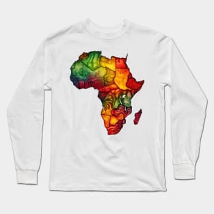 Watercolor African Map #4 Long Sleeve T-Shirt